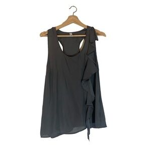 Gap Womens Gray Sleeveless Camisole with Ruffle Top Womens Size Large
